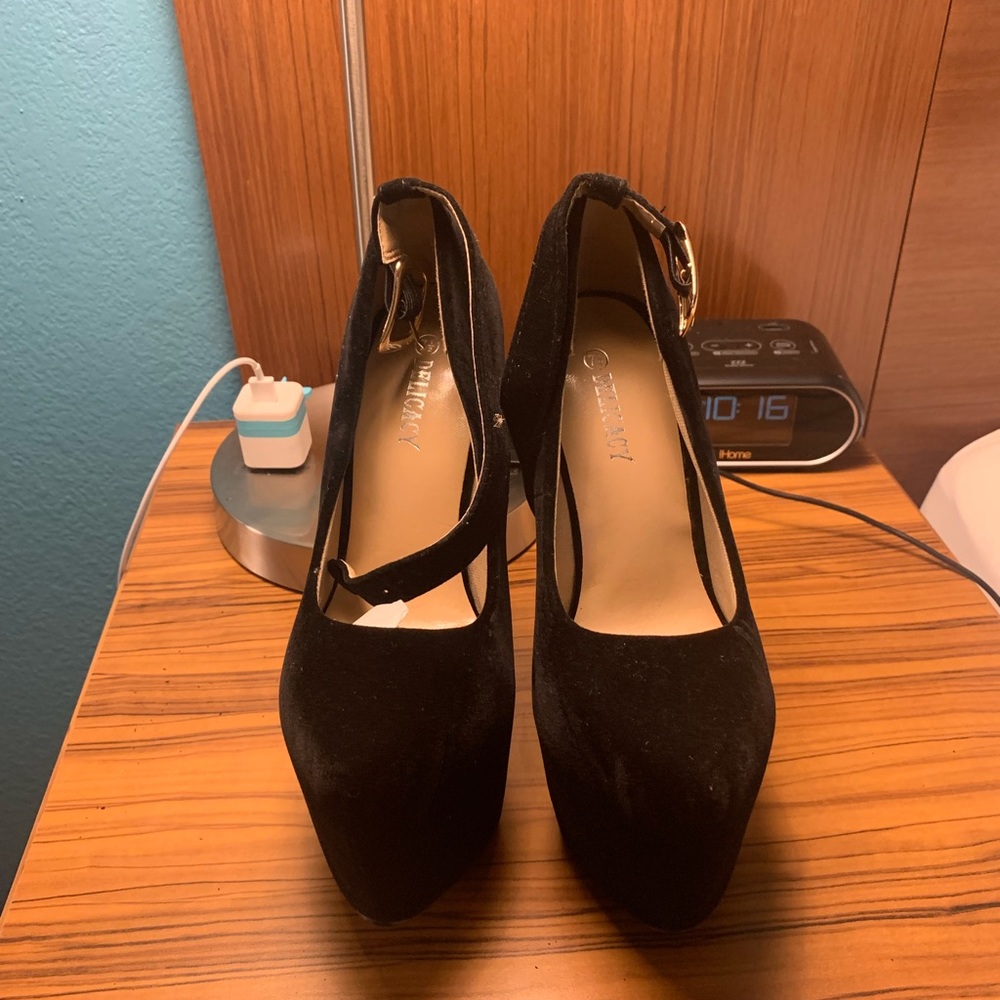 Black Velvet Heels
